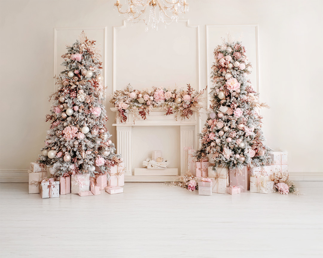 Pink Christmas backdrop
