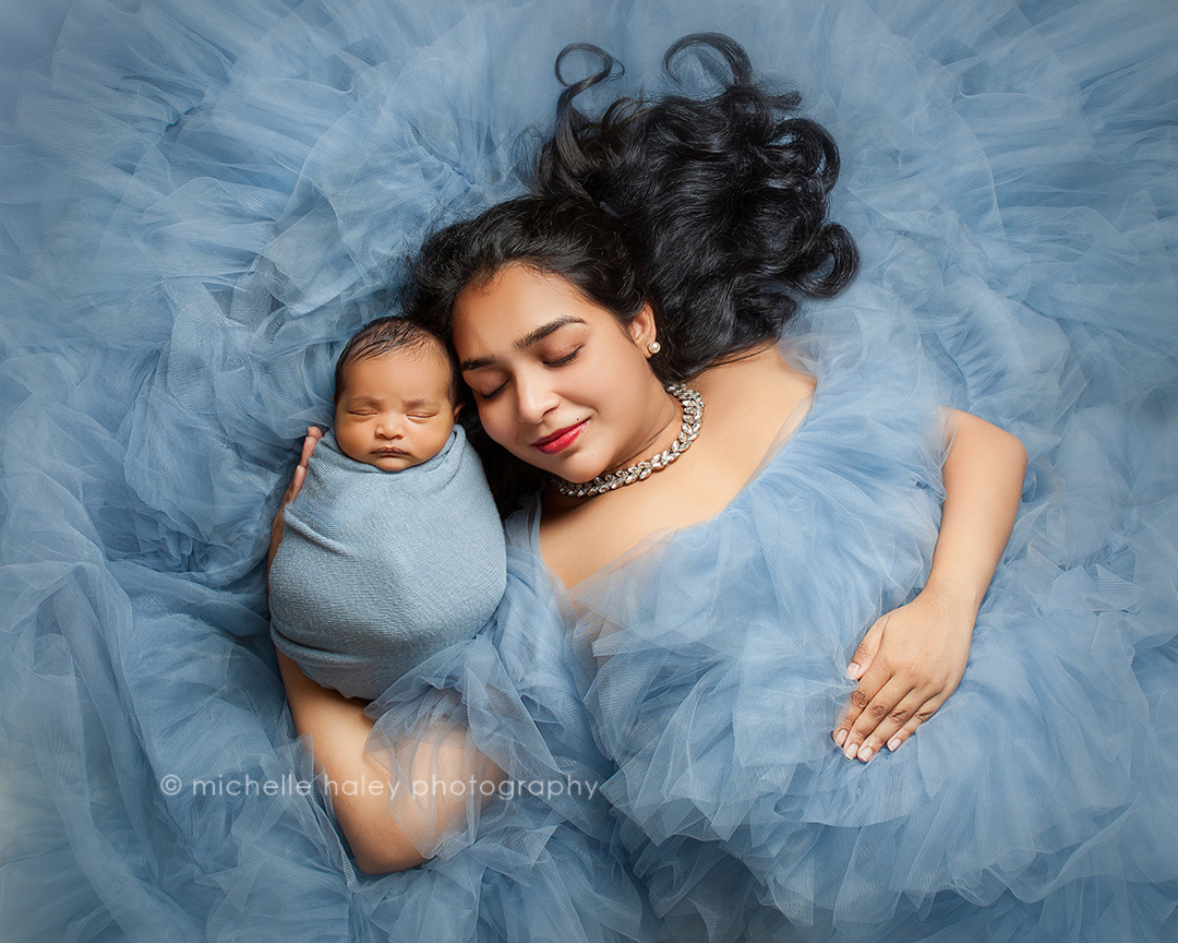 Atlanta mother and son newborn photography